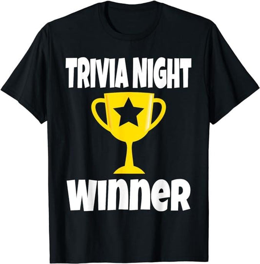 Funny Gamer Shirts, Special Gifts For Gamers, Funny Trivia Night Winner Game Player Lover Trophy Champion T-Shirt Menswear Top Casual Classic