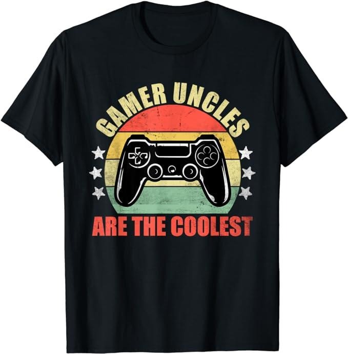 Funny Gamer Shirts, Special Gifts For Gamers, Gamer Uncles Are The Coolest Funny Video Games Retro Gaming T-Shirt Menswear Top Casual Classic