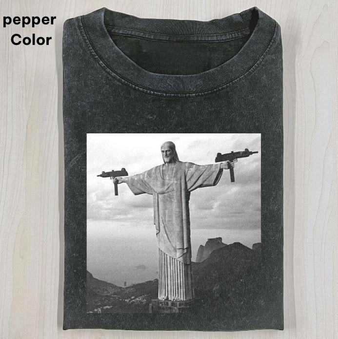 Funny Gangster Rio De Janeiro Statue T Shirt, Funny Graphic T-shirt, Unisex Movie Shirt Menswear Womenswear
