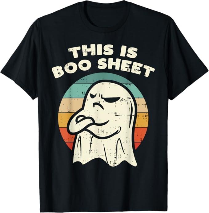 Funny Halloween Shirts For Men, This Is Boo Sheet Ghost Retro Halloween Costume Men Women T-Shirt Menswear - Available from size S to 5XL