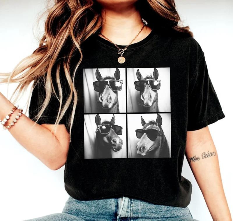 Funny Horse Shirthorse With Sunglasseshorse Lover Teehorses Photo Teehorse Silhouette Shirt Equestrian Teesgift For Horse Owner Shirt T-shirt, sweater and Hoodiestyle{n002}2