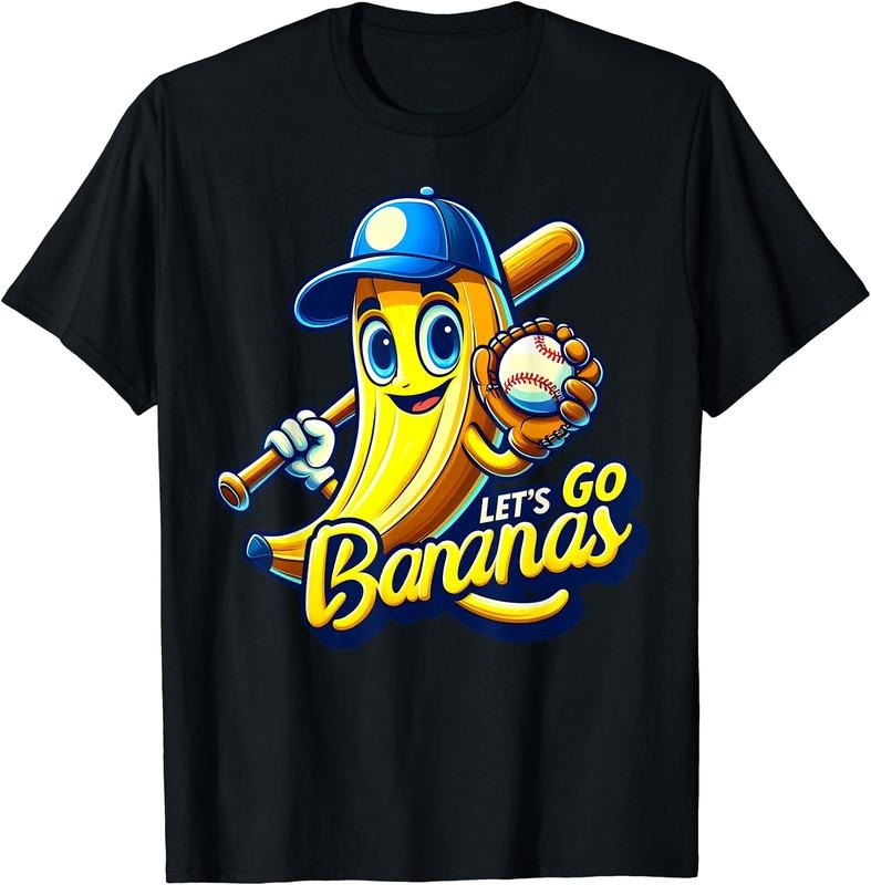 Funny Let's Go Bananas Cute Banana Fruit Lover Game Day T-Shirt | Unisex Cotton Tee Gift, Crewneck, Short Sleeve