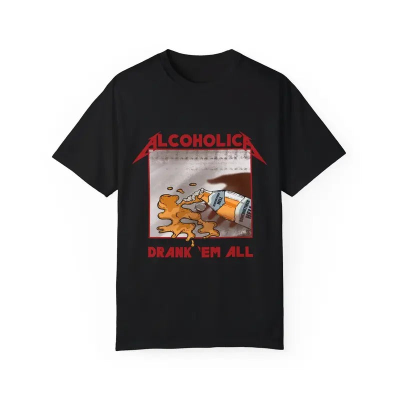 Funny Meme Alcoholica Shirt, Unisex Classic Cotton Tee, Retro Vintage Graphic Tee, Unisex Vintage Style Humorous Quote Merch Gift