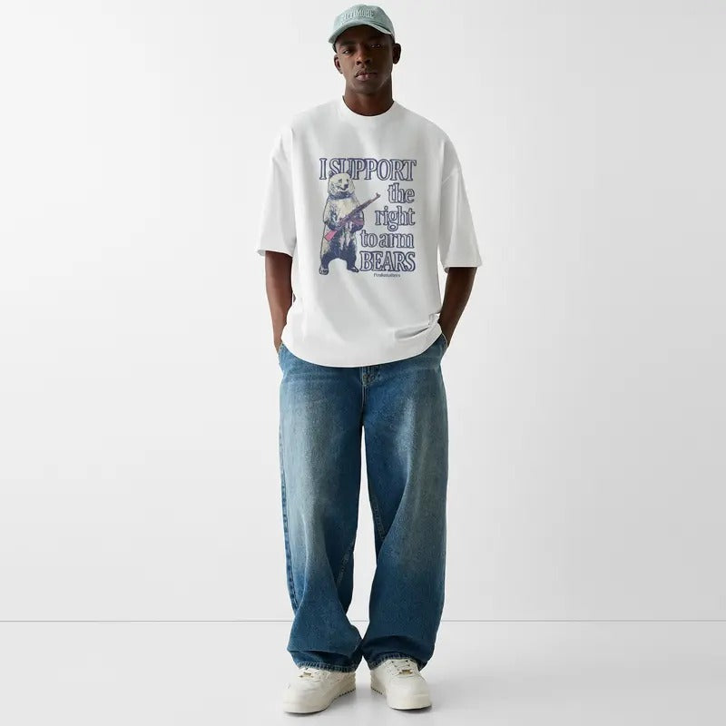 Funny Meme I Support The Right To Arm Bears Shirt, Unisex Classic Cotton Tee, Retro Vintage Graphic Tee, Vintage Style Humorous Quote Merch Gift