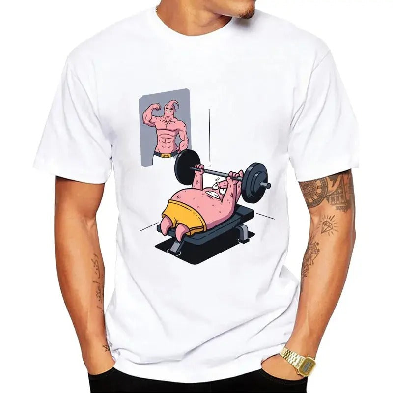 Funny Meme Shirt, Big Buu At Gym Meme T-Shirt Casual Classic