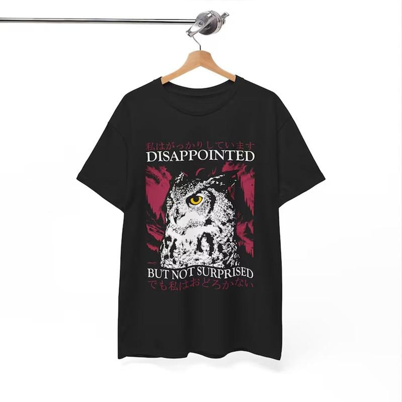 Funny Meme Shirt, Disappointed But Not Suprised Japanese Horror Shirt, Retro Japanese Graphic Tee, Quirky And Humorous Quote Merchstyle{n002}2