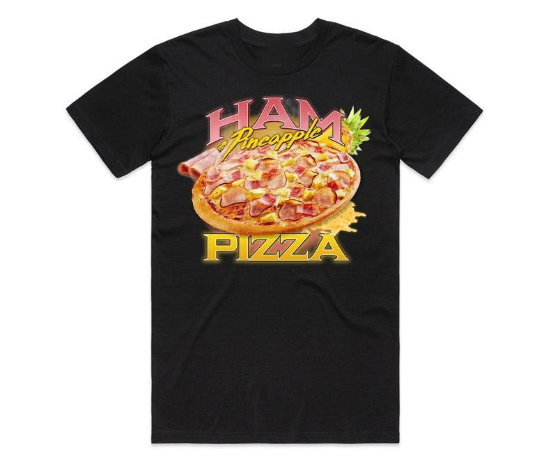 Funny Meme Shirt, Ham & Pineapple Pizza Homage Tee, Food Fit Hawaiian Lover Gift Unisex T-Shirt