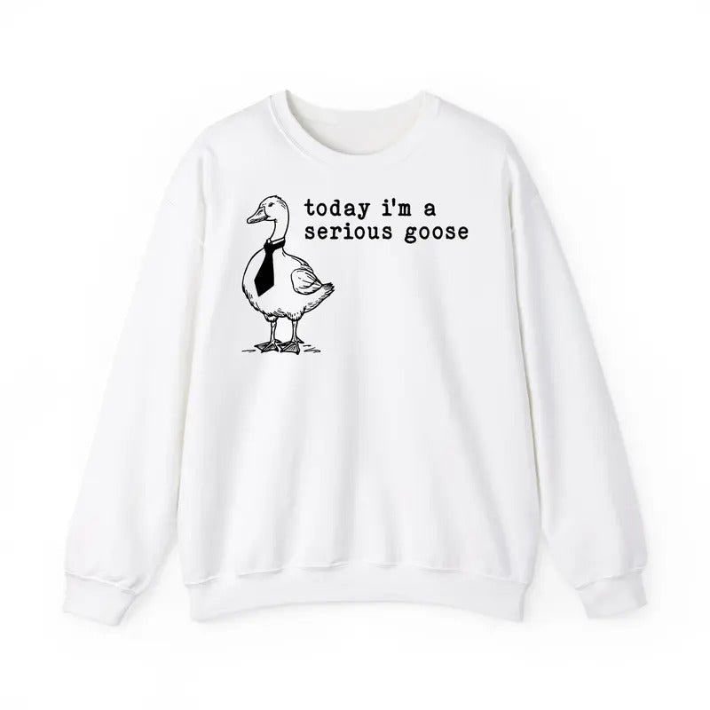 Funny Meme Shirt, Today I'm A Serious Goose Sweatshirt, Funny Silly Graphic Sweatshirt, Cute Goose Lover Gifts