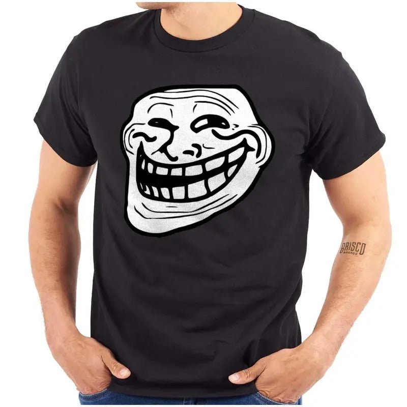 Funny Meme Shirt, Troll Face Original Meme Smile Mad Graphic T Shirt Casual Classic