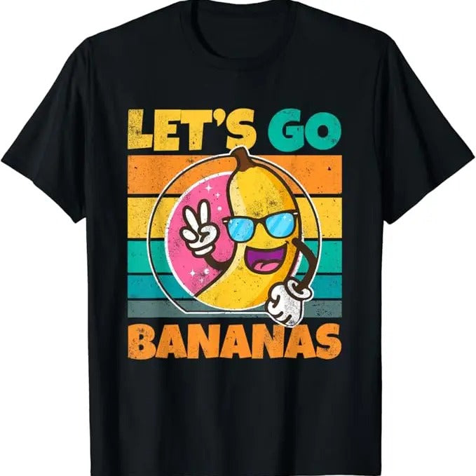 Funny Meme Shirts For Men, Retro Vintage Funny Banana Meme Let Go Banana Peace Bananas T-Shirt Menswear Top