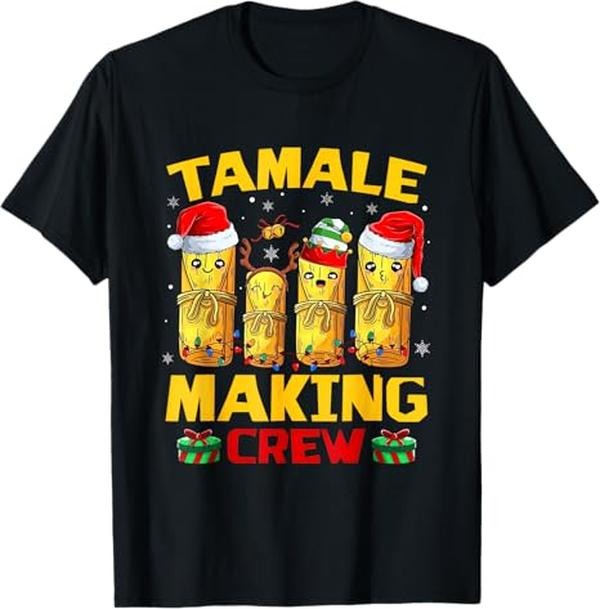 Funny Mexican Christmas Shirt, Christmas Gift, Tamale Making Crew Tamale Season Funny Mexican Christmas T-Shirt - Menswear Top Classic
