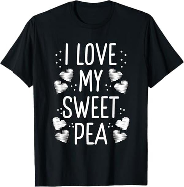Funny Mother Shirts, Gift For Mom, I Love My Sweet Pea Funny Mother's Day Flower Lover Mama T-Shirt - Menswear Top