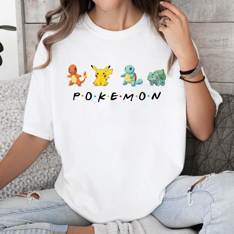 Funny Pokemon Lover Pikachu Charmander Squirtle Bulbasaur Tshirt Crewneck Hoodie Comfort Cotton