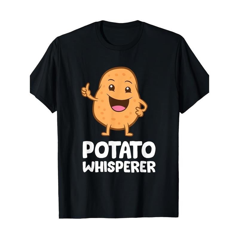Funny Potato Whisperer Men's T-Shirt - 100% Cotton, Short Sleeve, Crew Neck - Casual & Comfortable Fit for All Seasons Made in USA