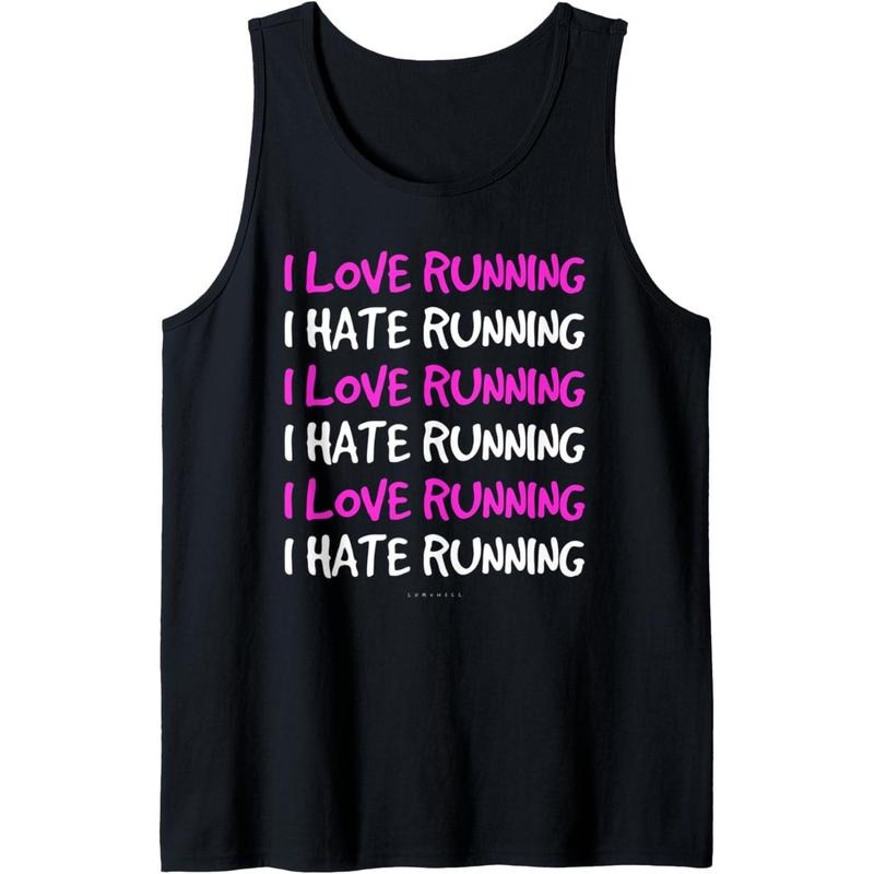 Funny Running TankTop Runner I Love I Hate Running Tanks Tank Top Made in USA