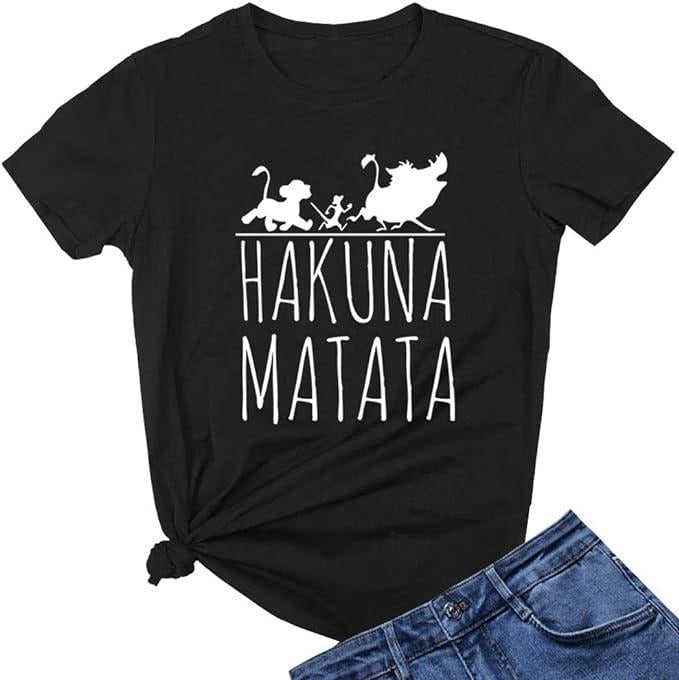 Funny Shirts For Women, Hakuna Graphic Printed T-Shirts Cute Funny Tees Womenswear Casual Cotton