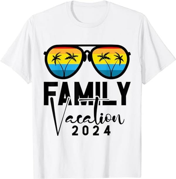 Funny Vacation Shirt, Family Vacation 2024 Beach Matching Summer Vacation 2024 T-Shirt Menswear Casual Cotton