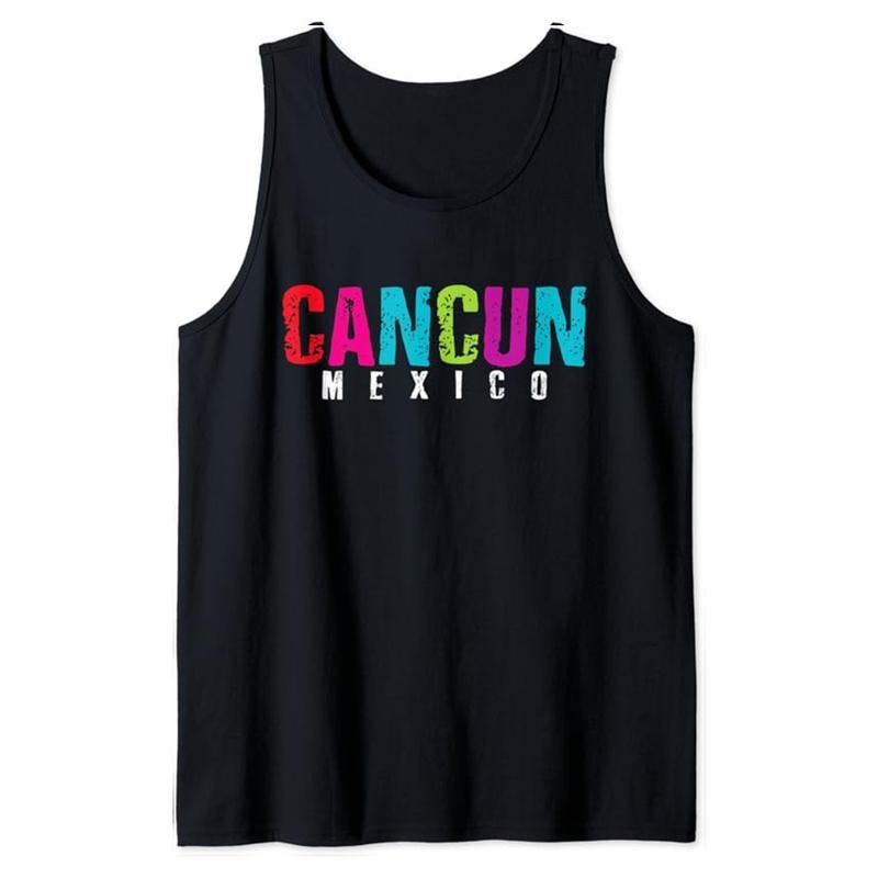Funny Vacation Tank Top, Mexico Cancun Vacation Souvenir Caribbean Yucatan Tank Top Unisex Casual Classic