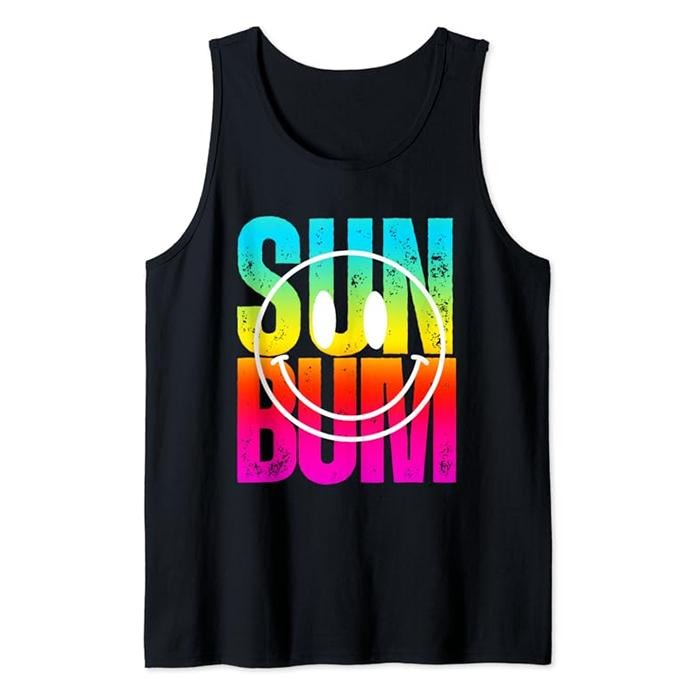 Funny Vacation Tank Top, Sun Bum Hawaii Beach Vintage Tie Dye Funny Summer Vacation Tank Top Unisex Casual Classic