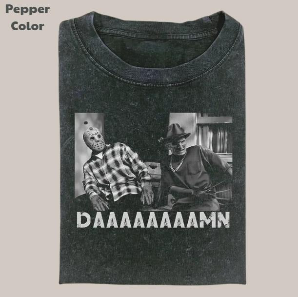 Funny Vintage Graphic Tee, Jason X Freddy T-Shirt, Horror Movie Tee, Unisex Meme Cringe Funny Dumb Shirt, Menswear Womenswear Streetwear