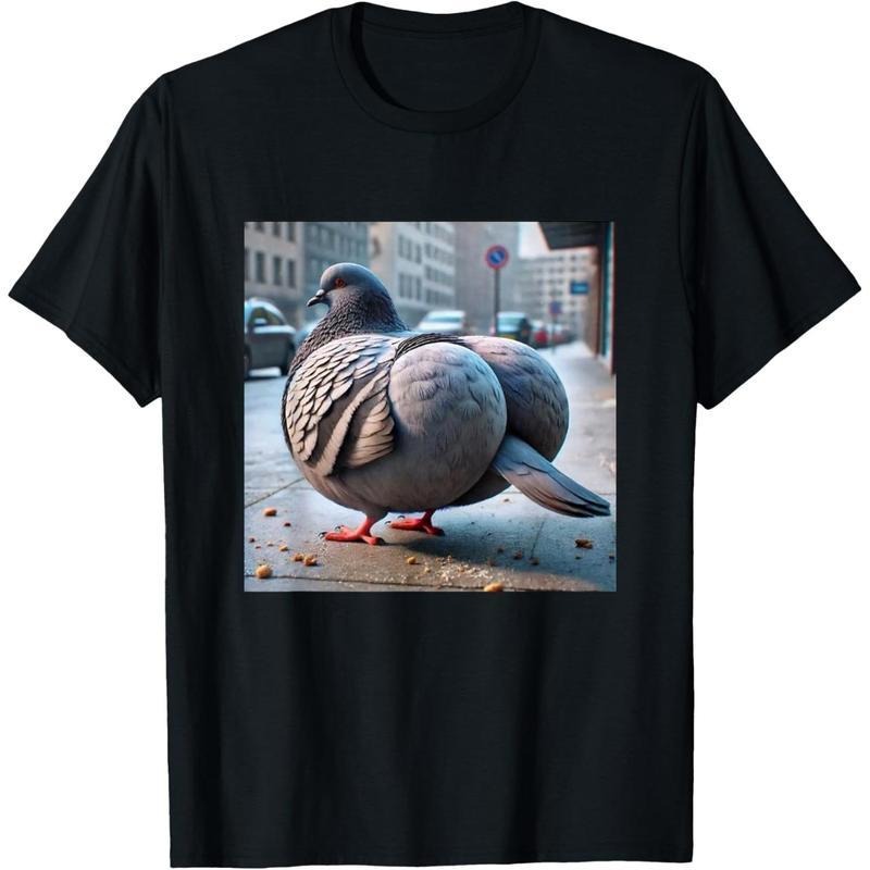 Funny brainrot pigeon with level 100 gatt gen z meme pigeon T-Shirt, Top Menswear