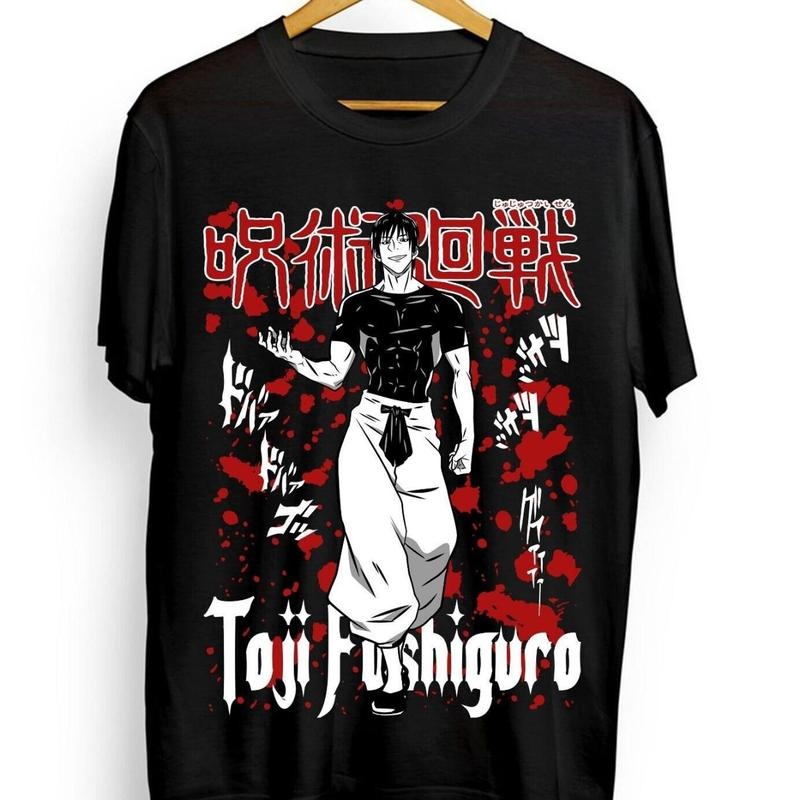 Fushiguro Toji T-shirt Jujutsu Kaisen Anime Horror Manga Short Sleeve All Sizestyle{n002}2