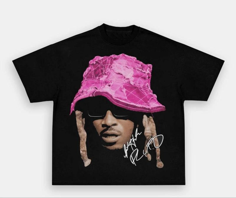 Future Big Face Pink Bucket" Graphic Tee Fabric Unisex Top Tshirt