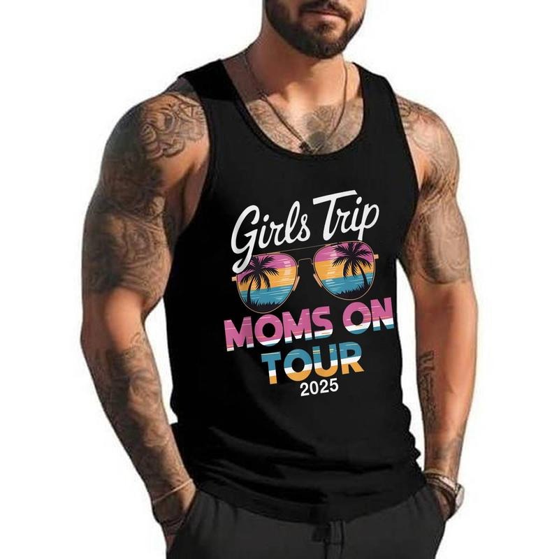 GIRLS TRIP MOMS ON TOUR 2025 Unisex Tank Top, Cotton, Size S-3XL