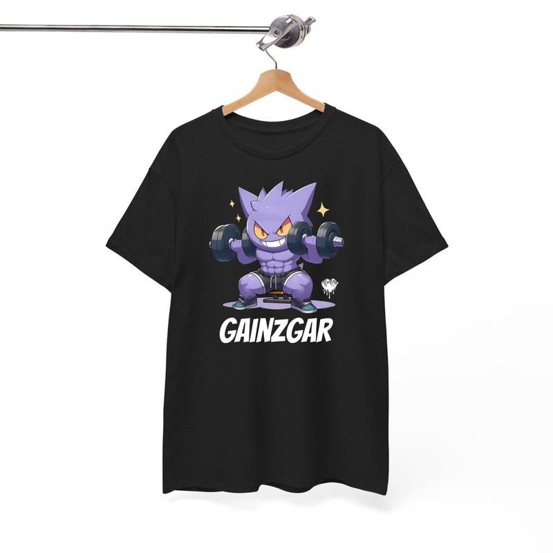 Gainzgar Vintage Tee Shirt, Sweatshirt, Hoodie, Gengar T-Shirt, Pokemon Tee, Anime Shirt, Animation Graphic Tees, Gym Shirt, Gift For Men Women
