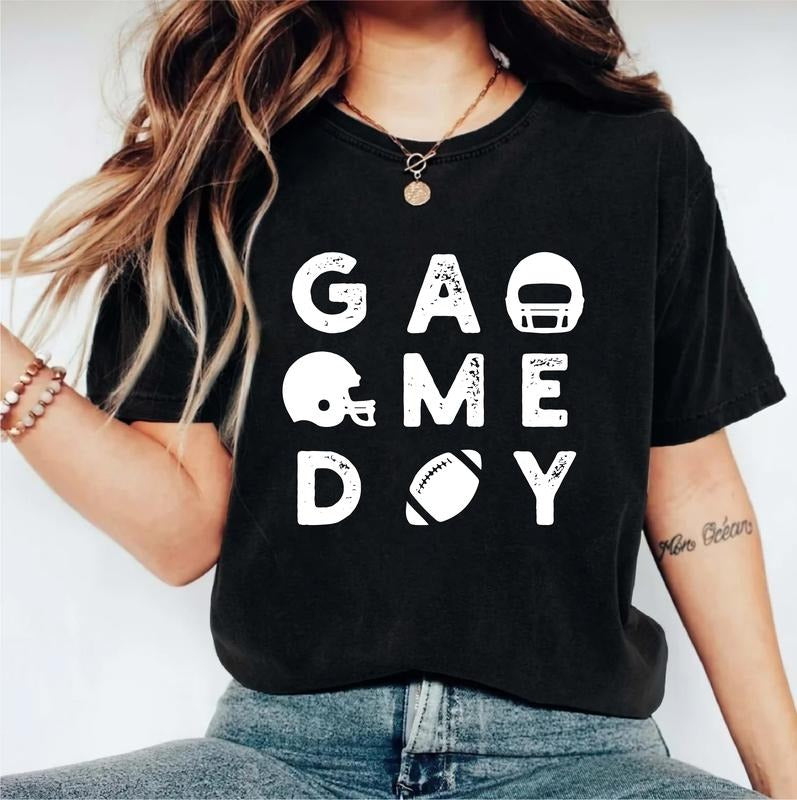 Game Day Shirt, Football Season T-shirt, Unisex Football Fan Tee, Comfort Sport Shirt, Football Lover Gift Tee, Fall Football Sweatshirt For Woman, Football Coach Hoodie, Gift For Mom.