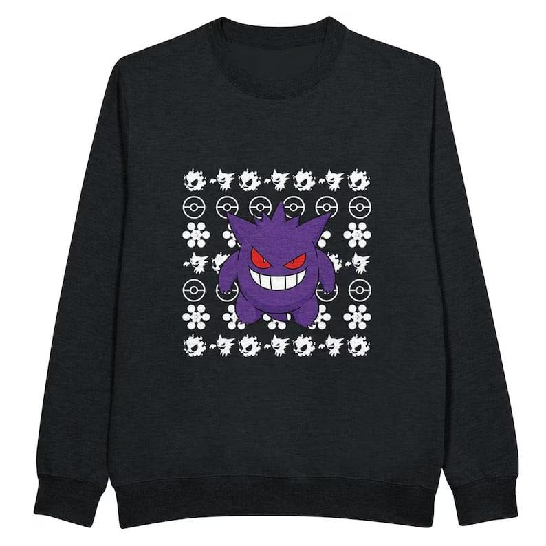 Gengar Christmas Unisex Sweatshirt, Gengar Pokemon Kaiju T-Shirt Sweatshirt, Japanese Monster Gengar Shirt Fan Gifts, Gengar Kaiju Shirt, Pokemon Ghost Shirt, Pokemon Fans Sweatshirt, Pokemon Shirt, Japanese Anime Movie