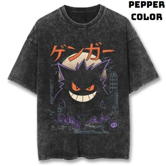 Gengar City Boy Vintage T-Shirt, Gengar Shirt, Pokemon Shirt, Pokemon Merch, Pokemon Gengar Shirt, Ghostly Gengar, Funny Halloween Shirt, Anime Manga Shirt, Graphic Tee Shirt, Unisex T-Shirt, Gift For Fan Pokemon, Halloween Gifts Top Menswear