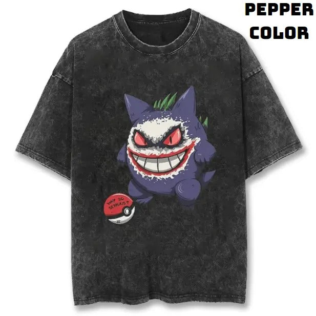 Gengar Clown Vintage Tee, Gengar Shirt, Pokemon Shirt, Pokemon Merch, Pokemon Gengar Shirt, Ghostly Gengar, Funny Halloween Shirt, Anime Manga Shirt, Graphic Tee Shirt, Unisex T-Shirt, Gift For Fan Pokemon, Halloween Gifts Top Menswear