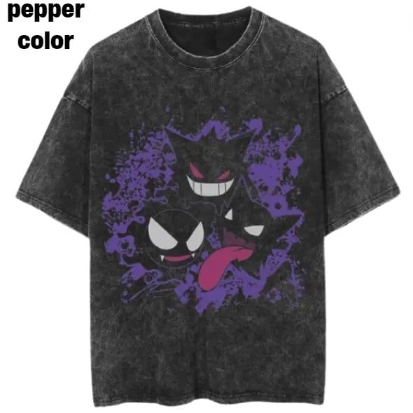 Gengar Cursed Trio Vintage Tee, Gengar T-Shirt, Pokemon Graphic Tees, Sweatshirt, Unisex Anime Shirt Menswear Womenswear Streetwear