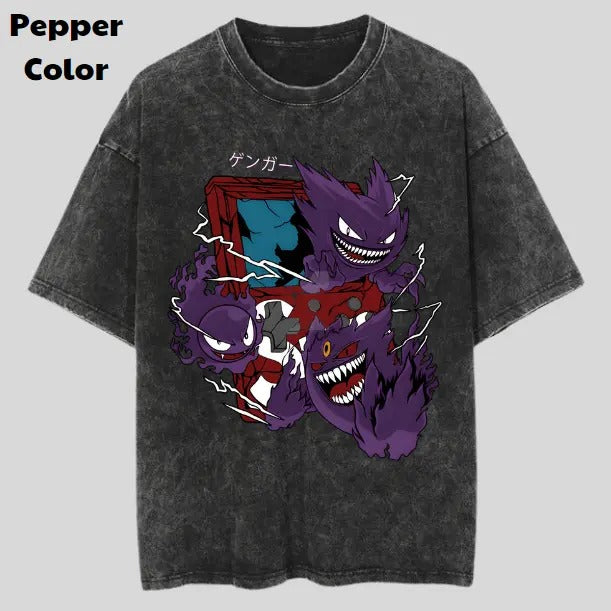 Gengar Gaming Vintage Tee, Gengar T-Shirt, Pokemon Graphic Tees, Pokemon Shirt, Unisex Anime Shirt, Menswear Womenswear Streetwear