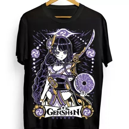 Genshin Impact Raiden Shogun T-shirt Anime Unisex Harajuku T-Shirt Tee ALL SIZESstyle{n002}2