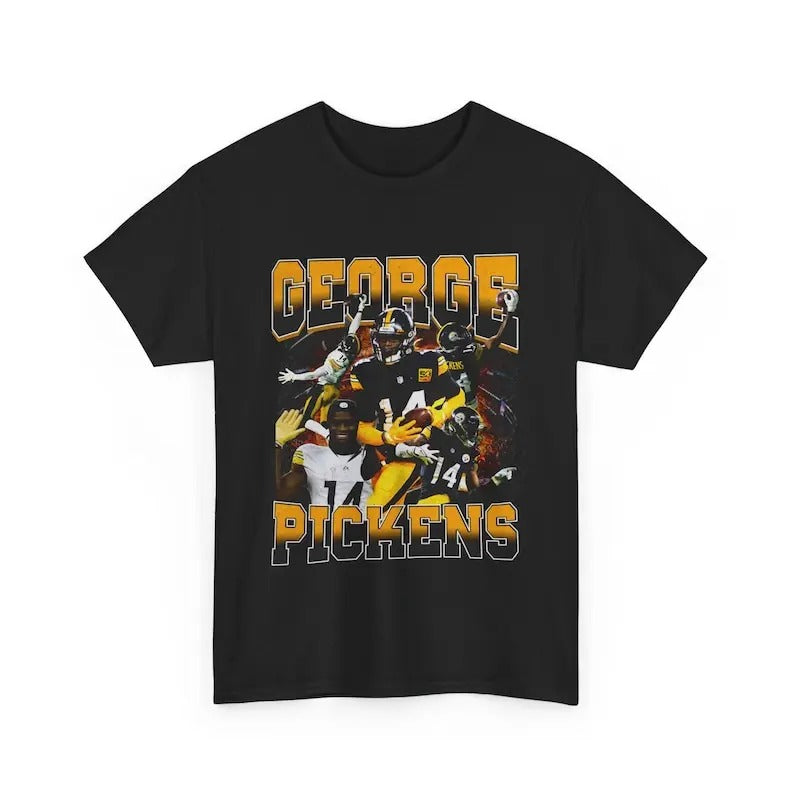 George Pickens Steelers 90s Y2K Vtg Wwe Style Graphic T-Shirt