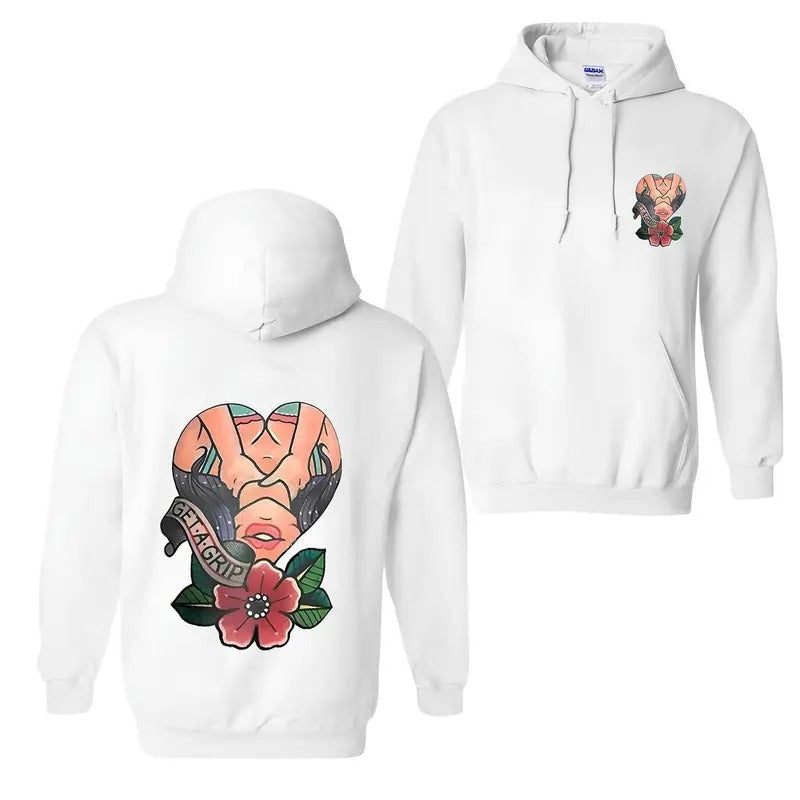 Get A Grip 2 Side Printed T-shirt Sweatshirt Hoodie, Naughty Clothes Men, Comfort Errands, Cotton Fabric Menswear, Streetwear Vibes, Classic Unisex Oversized Pocket Sport Sweaters