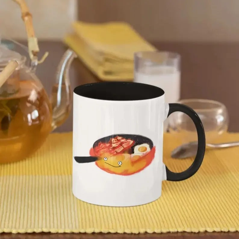 Ghibli Howl's Moving Castle Calcifer's Ceramic Mug | 11 Oz | Sustainable Mug | Perfect Gift | Anime Fan Gift | Hayao Miyazaki