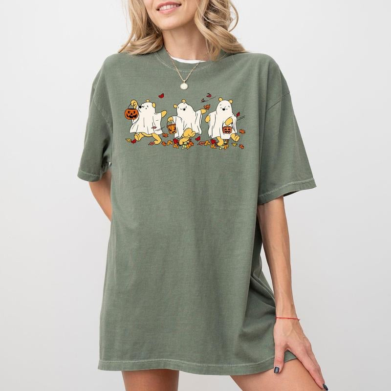 Ghost Pooh, Bear, Skeleton, Funny, Spooky, Witch, Aesthetic, Meme, Halloween, Costume, Tshirt, Women's, Comfort Colors Tee, Spooky, Tshirt, Witch, Pumpkin, Ghost, Skeleton