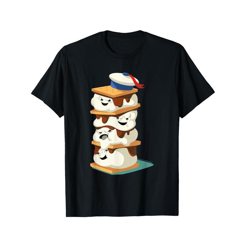 Ghostbusters Stay Puft Marshmallow Men S'mores Stack T-Shirt Soft and breathable for all seasons and a good fit Comfortable leisure sports Halloween Christmas gift made in usa