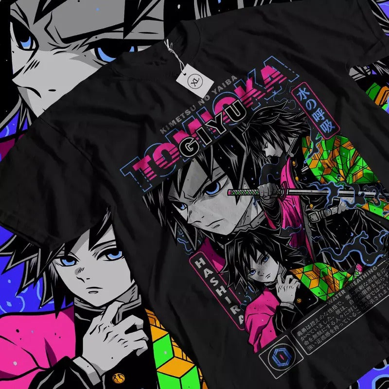 Giyu Tomioka T-Shirt Demon Slayer Kimetsu No Yaiba Anime Shirt Size All Sizestyle{n002}2
