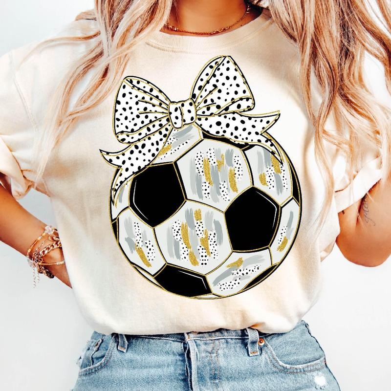 Glitter Soccer Coquette T-Shirt, Retro Soccer Mama Coquette T-Shirt, Glitter Soccer T-Shirt, Game Day Soccer T-Shirt, Soccer Bow T-Shirt, Soccer Mom T-Shirt