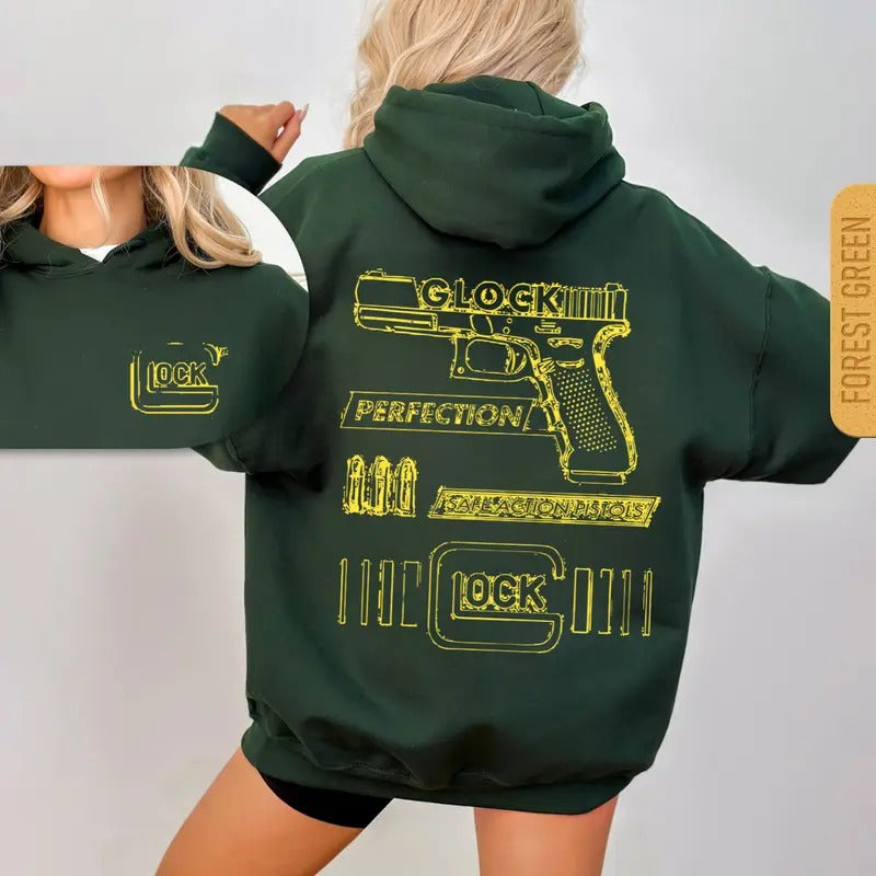 Glock double-sided printed T-shirt Sweatshirt Hoodie, Full Color Design, Glock shirt, Classic and classic width for men and women