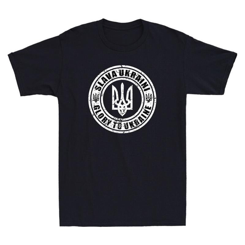 Glory To Ukraine Shirt Ukrainian Slava Ukraini Ukraine Retro Men TShirt Menswear Top