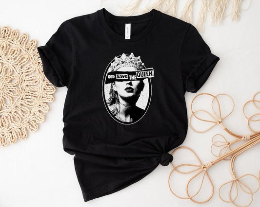 "God Save The Queen T-Shirt, Queen Shirt, Concert Tour tee, Comfort Cotton Womenswear Style"