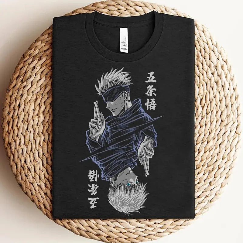 Gojo Satoru Shirt, Jujutsu Kaisen Shirt, Gojo Shirt, Gojo vs Sukuna Shirt, Anime Shirt, Gift For Him, Gift For Her, Unisex Shirtstyle{n002}3