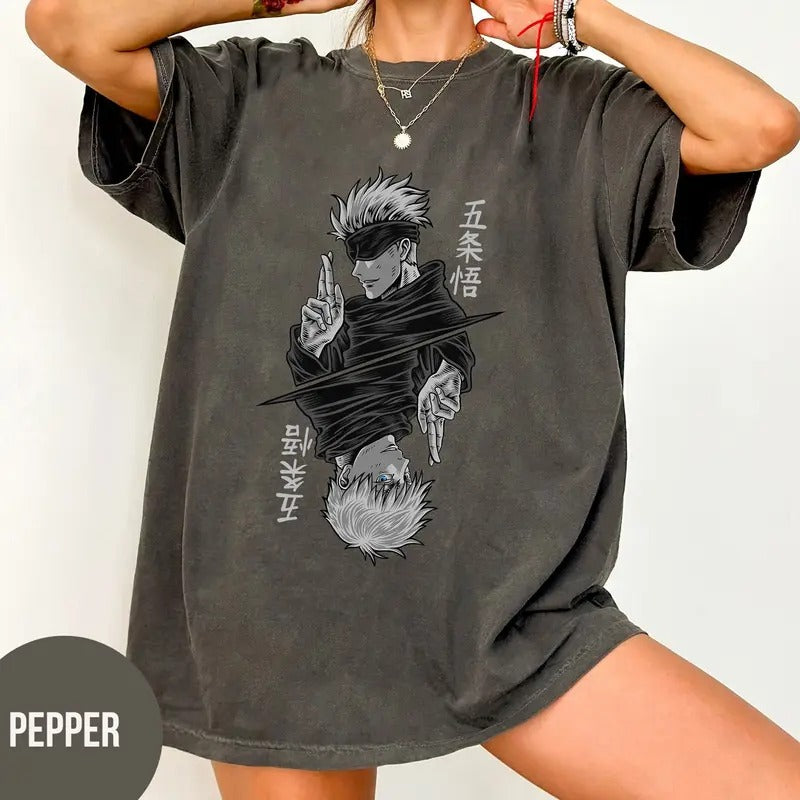 Gojo Satoru Shirt, Jujutsu Kaisen Tshirt, Best Anime Shirts, Gift For Anime Lovers, Gojo Badass Tshirt, Anime sweatshirts