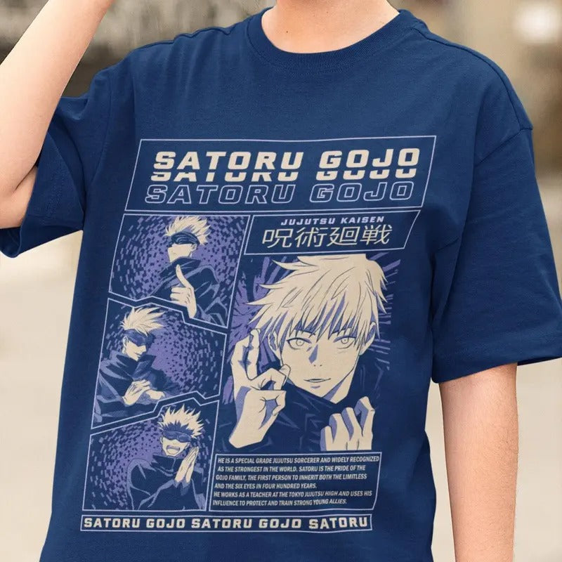 Gojo T-shirt, Jujutsu Kaisen Unisex T-shirt, Manga Shirt, Anime Shirt, Anime Lovers Shirt, Japanese Anime Round Neck Casual