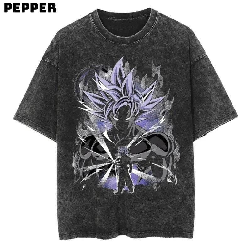 Goku Ultra Instinct Vinatge Tshirt , Anime Dragon Ball Shirt , Goku Ultra Instinct Shirt , Dragon Ball Shirt Top Menwear Menswear Underwear Streetwear Operator Tropical Shortsleeve